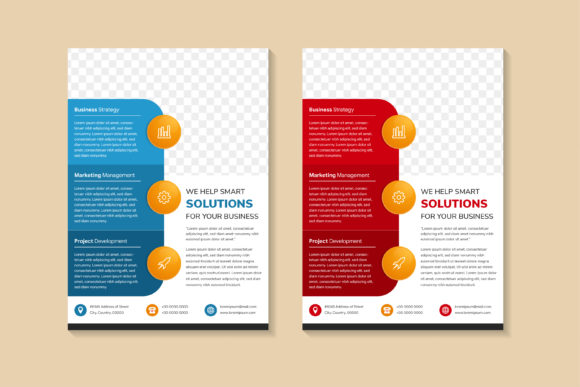 Blue Red Business Vertical Flyer: Modern Design for Maximum Impact
