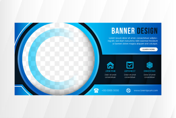 Circle Blue Gradient Horizontal Flyer: A Modern Design Asset