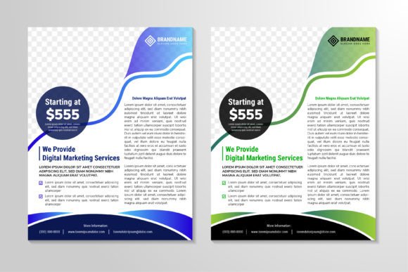 Digital Marketing Vertical Flyer: Modern Design Template