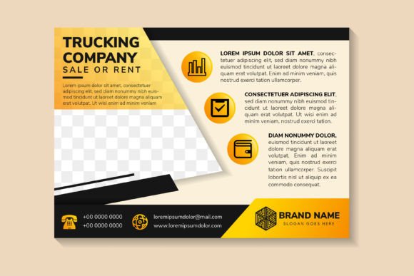 Dynamic Trucking Company Horizontal Flyer Templates
