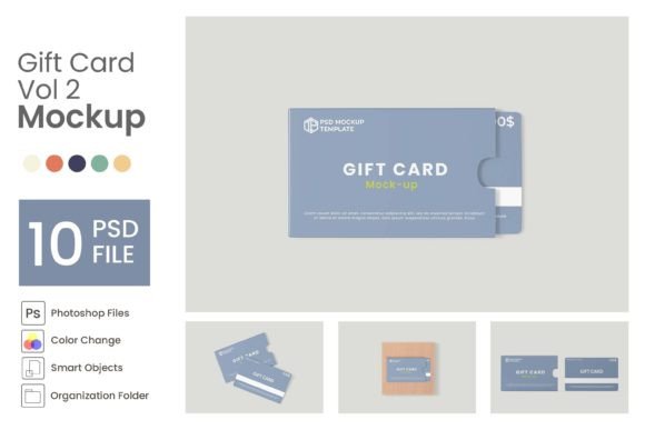 Elevate Your Brand with Gift Card Mock-up Vol 2