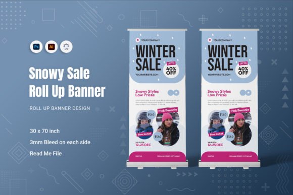 Master Your Winter Marketing with the Snowy Sale Roll Up Banner