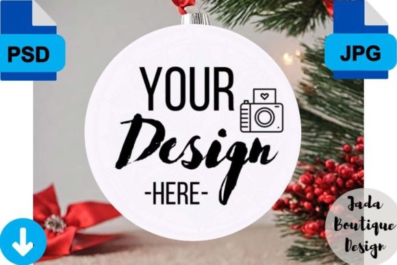 Round Christmas Ornament Mockup: Perfect Your Holiday Designs