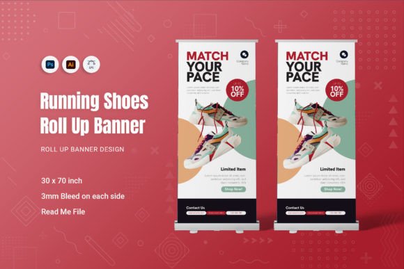 Running Shoes Roll Up Banner: Design That Moves With Your Brand