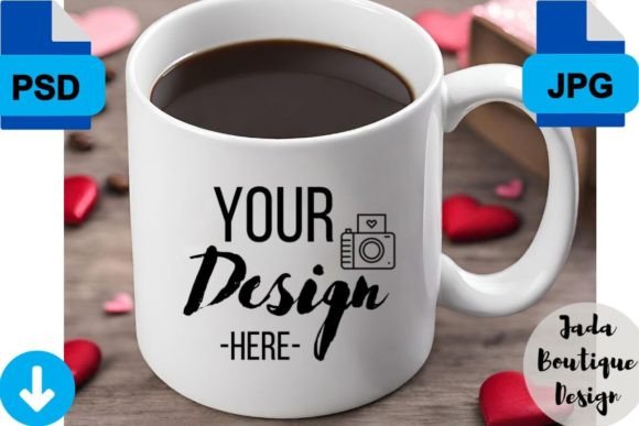 Timeless Romance: Coffee Mug Mockup for Your Designs